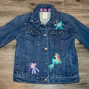 ❤️Disney Parks - Disneyland Little Mermaid Ariel Embellished Jean Jacket sz 7/8